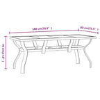Mesa de jardín acero y vidrio gris y negro 180x80x70 cm