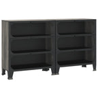 Armarios de almacenaje 2 uds metal y MDF gris
