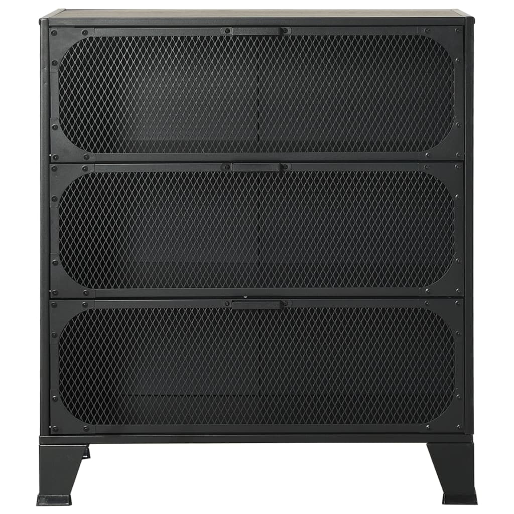 Armarios de almacenaje 2 uds metal y MDF gris