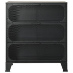 Armarios de almacenaje 2 uds metal y MDF gris