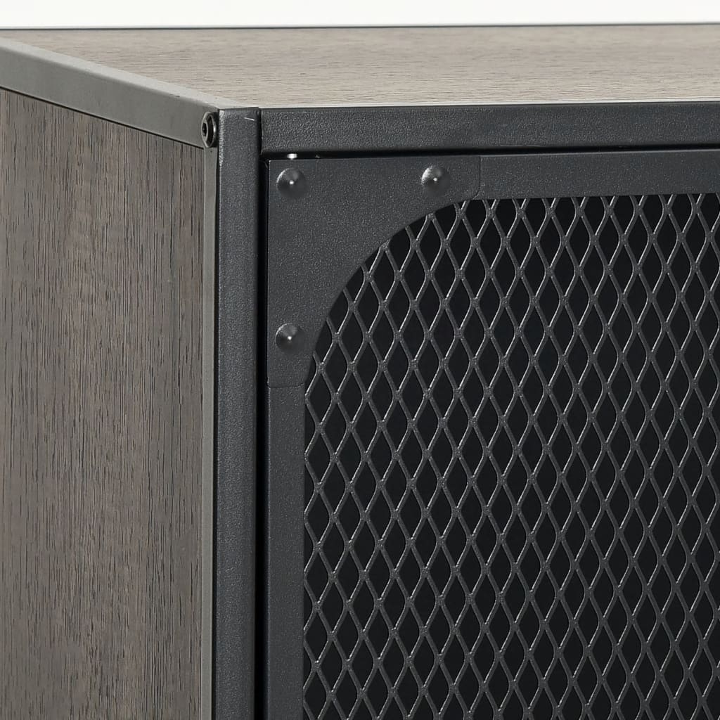 Armarios de almacenaje 2 uds metal y MDF gris