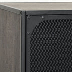 Armarios de almacenaje 2 uds metal y MDF gris