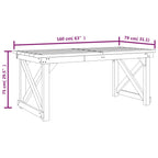 Set de comedor para jardín 3 pzas madera maciza pino impregnada
