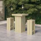 Juego de bar de jardín 3 piezas madera de pino impregnada