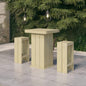 Conjunto de bar de jardim 3 peças madeira de pinho impregnada
