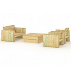 Set de muebles de jardín 4 pzas madera maciza pino impregnada