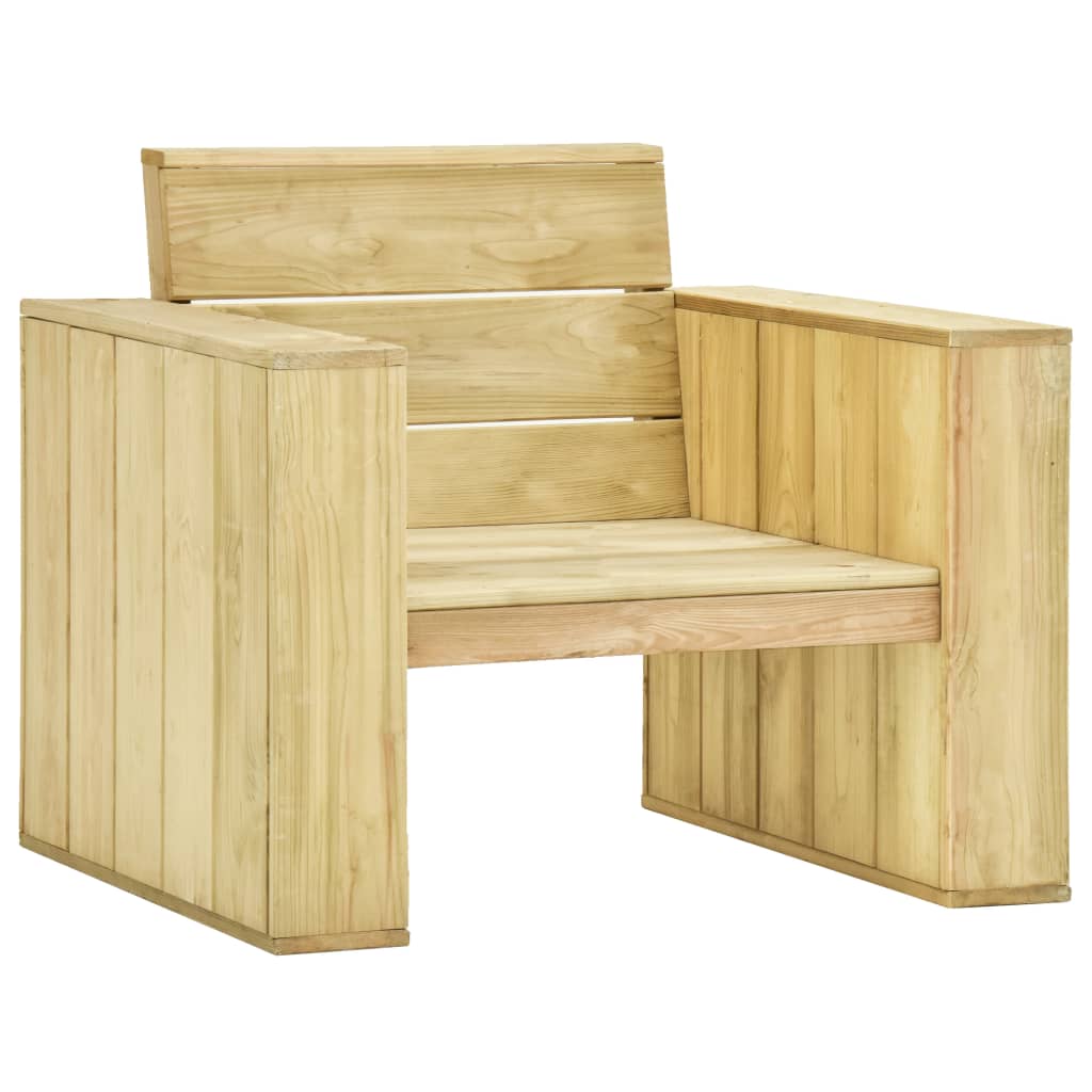 Set de muebles de jardín 4 pzas madera maciza pino impregnada