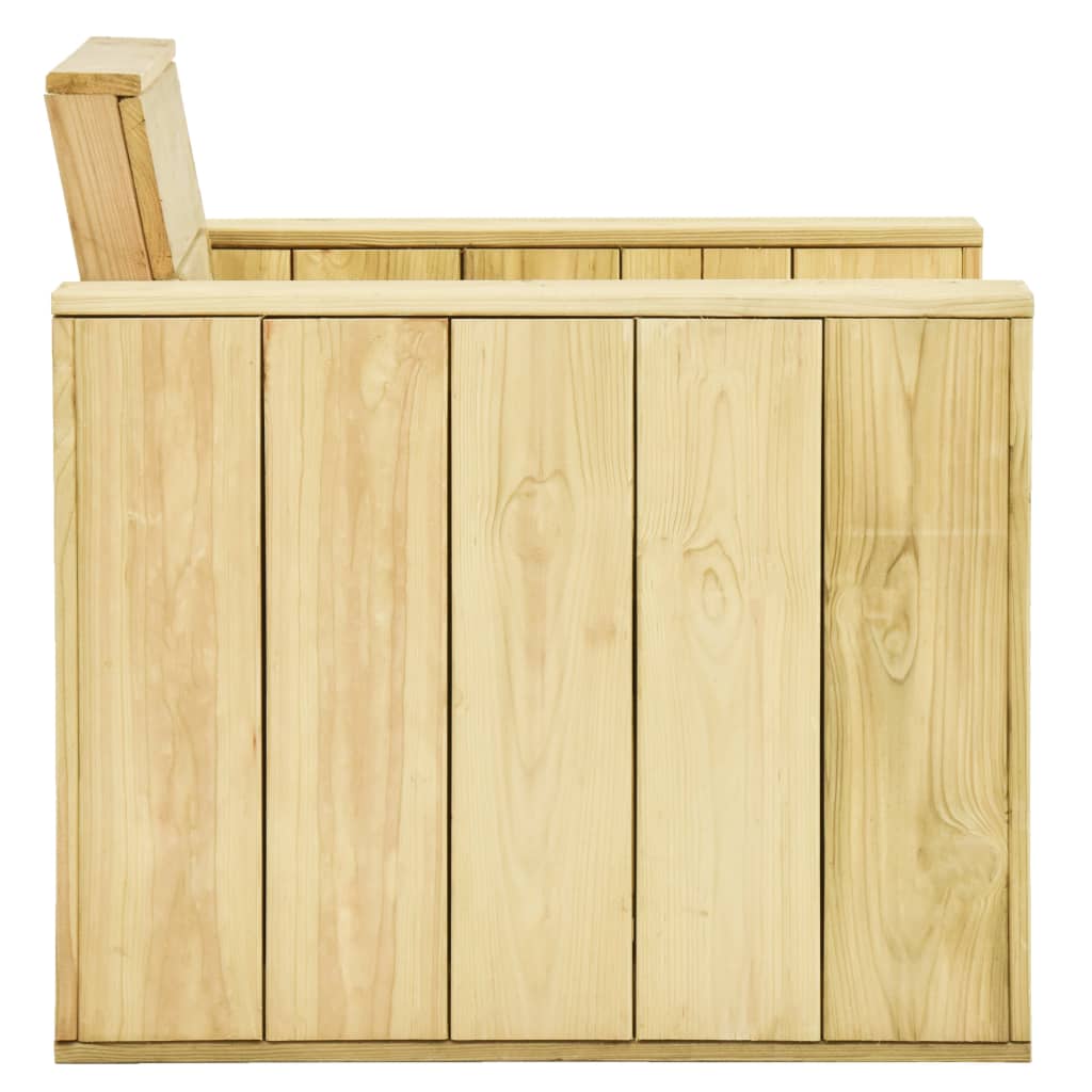 Set de muebles de jardín 4 pzas madera maciza pino impregnada