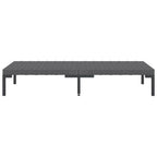 Mesa de centro de jardín ratán PE semicircular gris oscuro