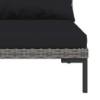 Muebles jardín 3 pzas ratán sintético semicircular gris oscuro