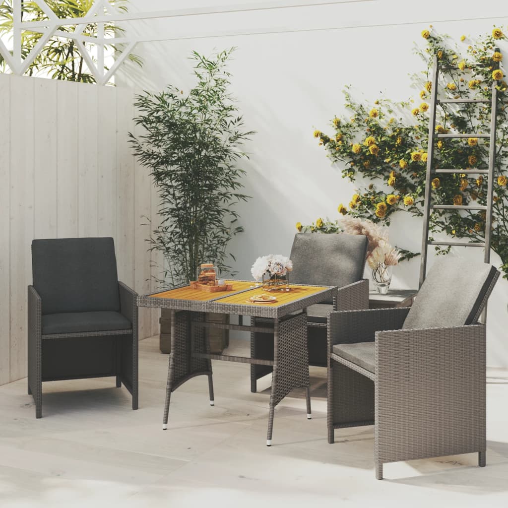 Mesa de jardín de madera maciza de acacia gris 120x70x66 cm