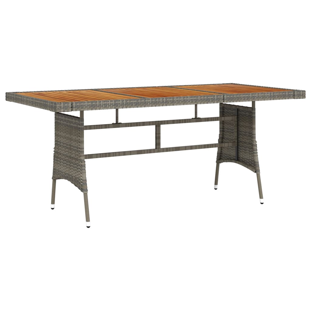 Mesa de jardín de madera maciza de acacia gris 120x70x66 cm