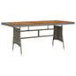 Mesa de jardín de madera maciza de acacia gris 120x70x66 cm
