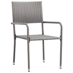 Sillas comedor de jardín apilables 2 uds ratán sintético gris