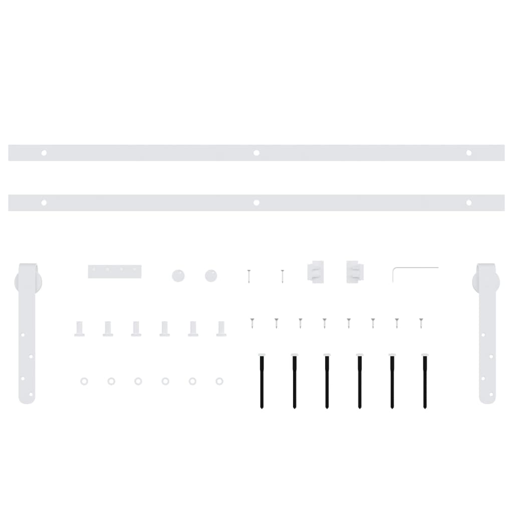 Mini carbon steel white sliding closet door kit 122 cm