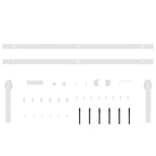 Mini carbon steel white sliding closet door kit 122 cm