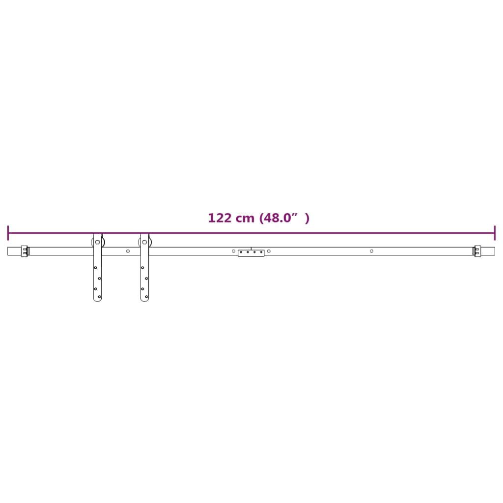 Mini carbon steel white sliding closet door kit 122 cm
