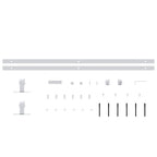 183cm white carbon steel mini sliding door kit