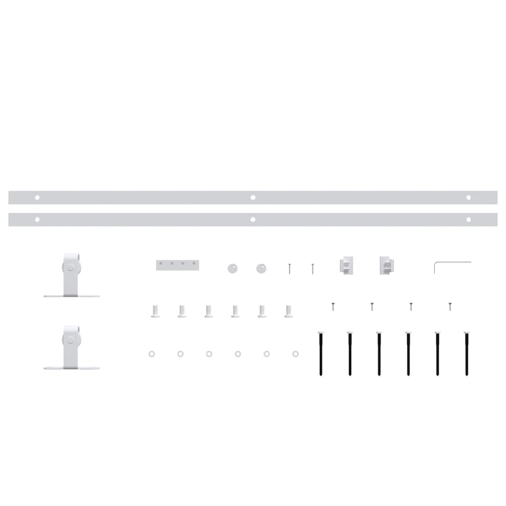 183cm white carbon steel mini sliding door kit