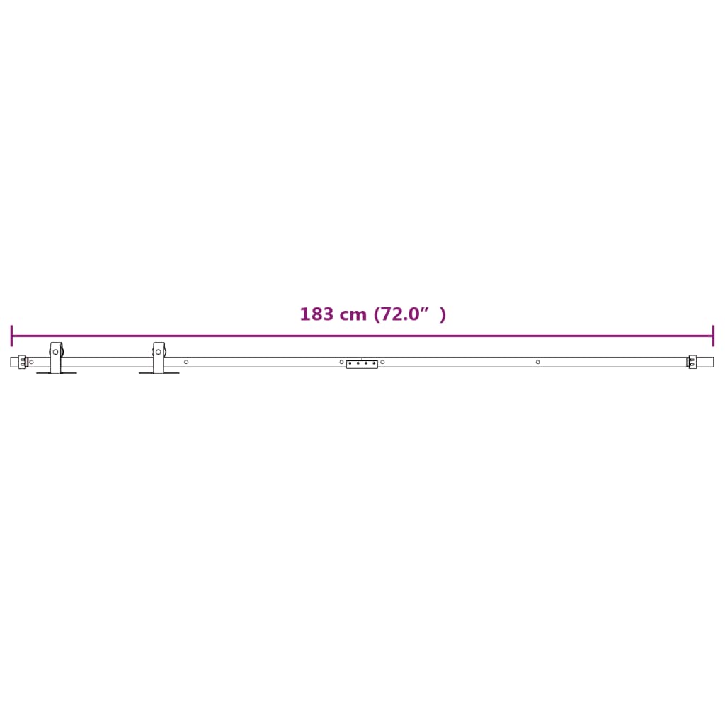 183cm white carbon steel mini sliding door kit