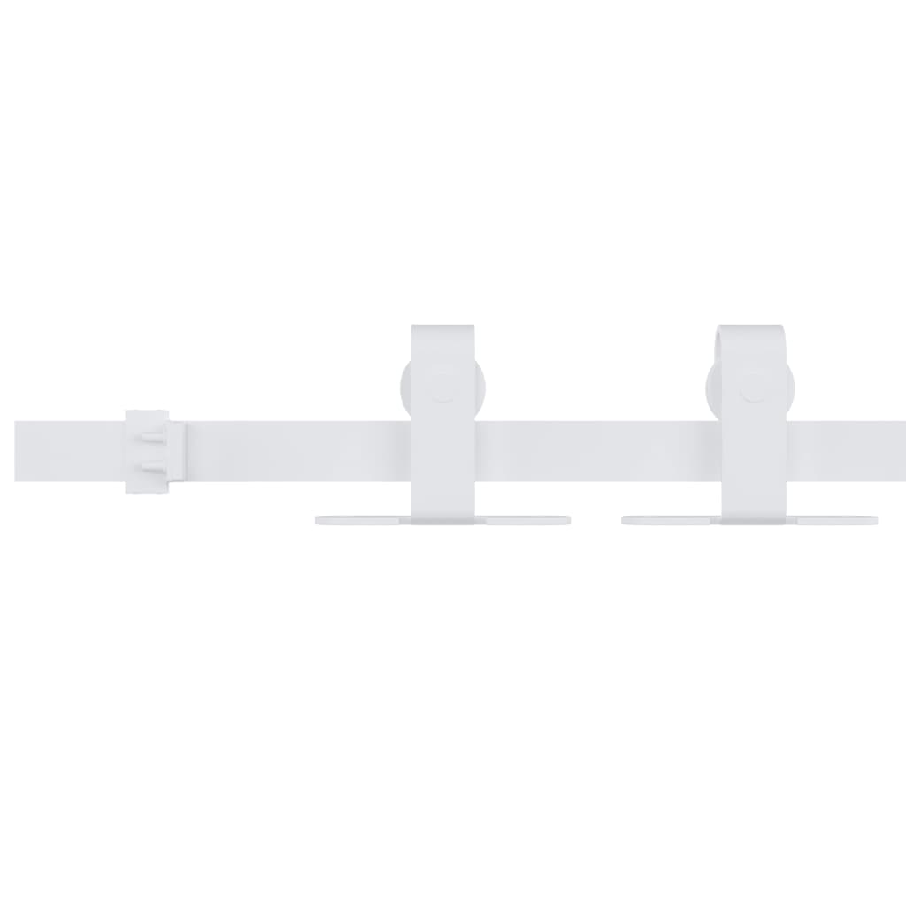 Mini sliding barn door hardware kit carbon steel white 122 cm