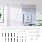 200 cm white steel sliding door hardware kit