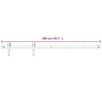 200 cm white steel sliding door hardware kit