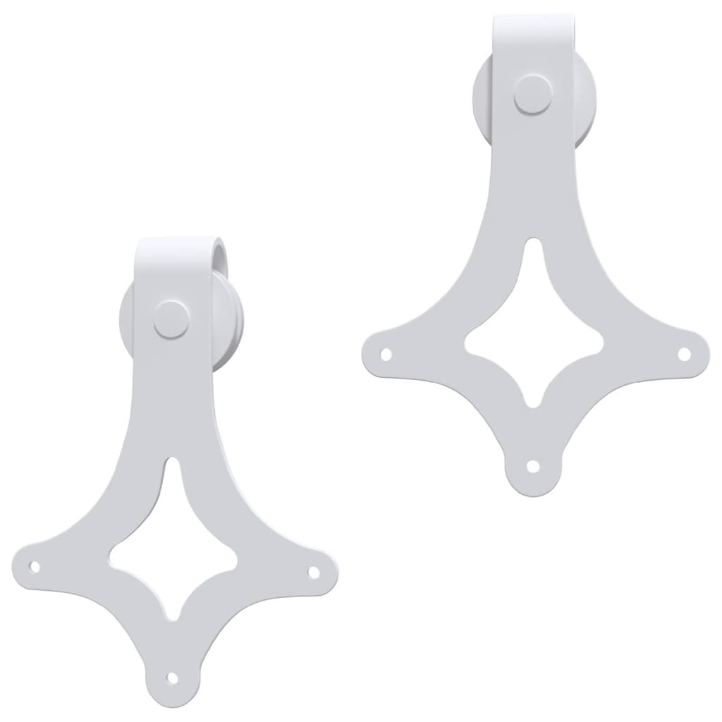 183 cm white steel sliding door hardware kit