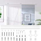 183 cm white steel sliding door hardware kit