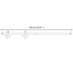 183 cm white steel sliding door hardware kit