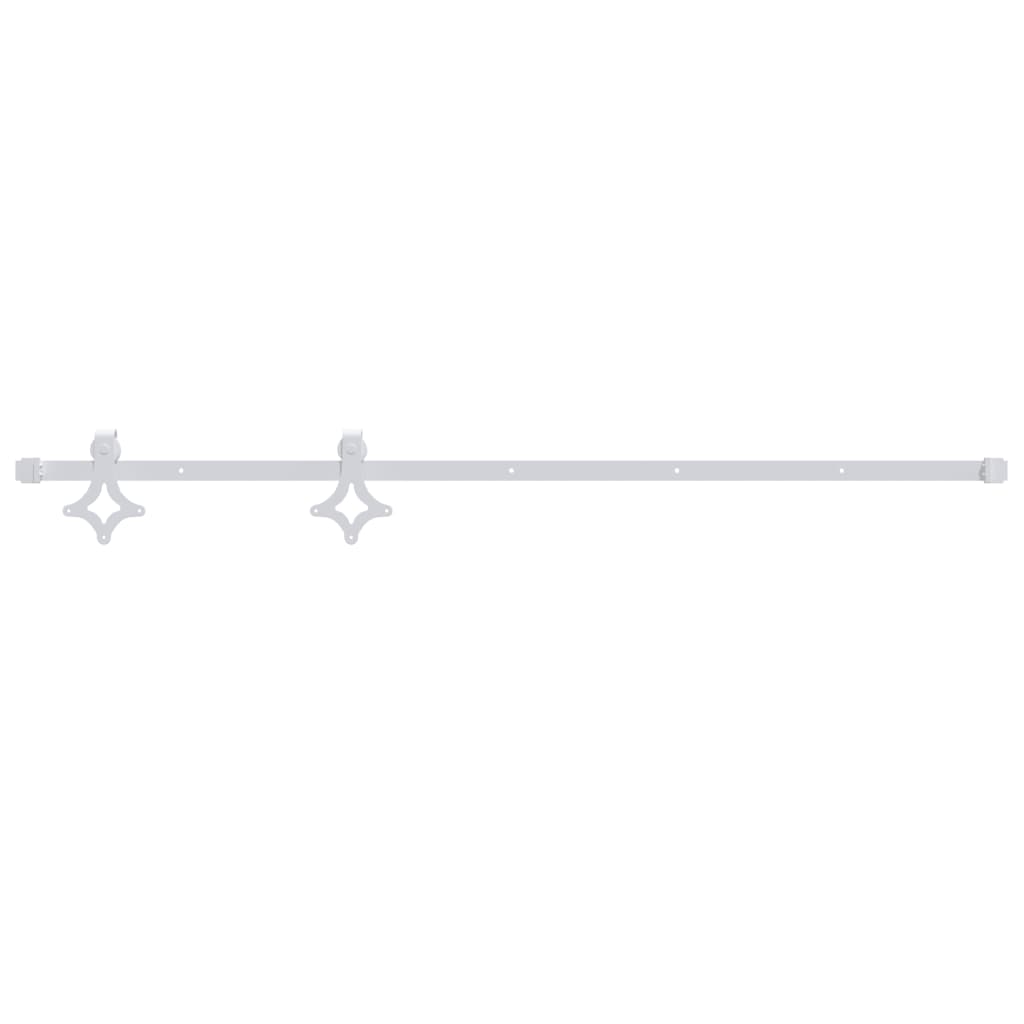 200 cm White Steel Sliding Door Hardware Kit
