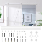 200 cm White Steel Sliding Door Hardware Kit