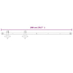 200 cm White Steel Sliding Door Hardware Kit