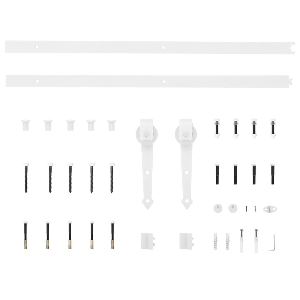 183 cm White Steel Sliding Door Hardware Kit