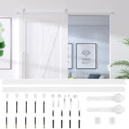 183 cm White Steel Sliding Door Hardware Kit