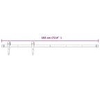 183 cm White Steel Sliding Door Hardware Kit