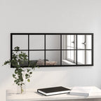 Espejo de pared metal negro 100x40 cm
