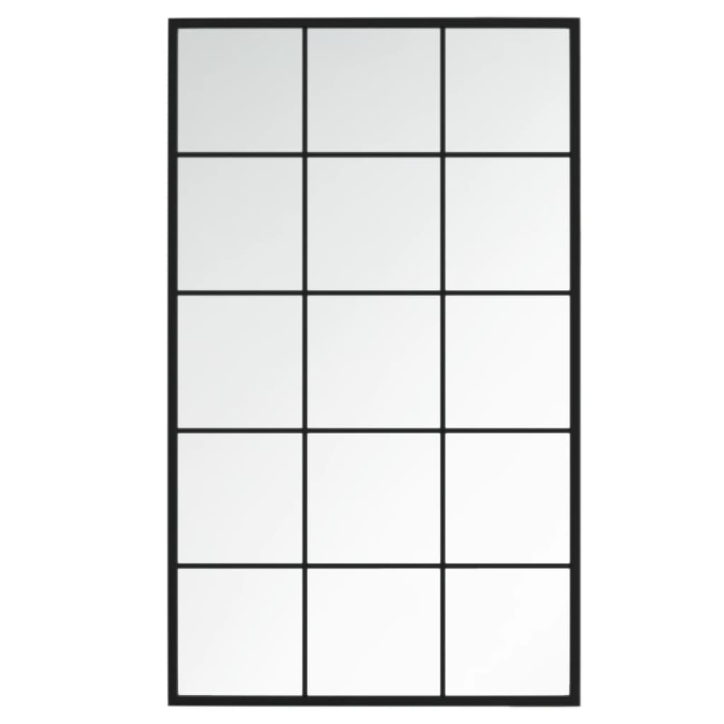 Espejo de pared metal negro 100x60 cm