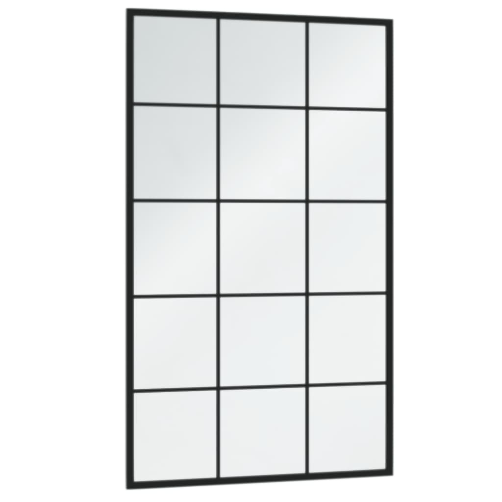 Espejo de pared metal negro 100x60 cm