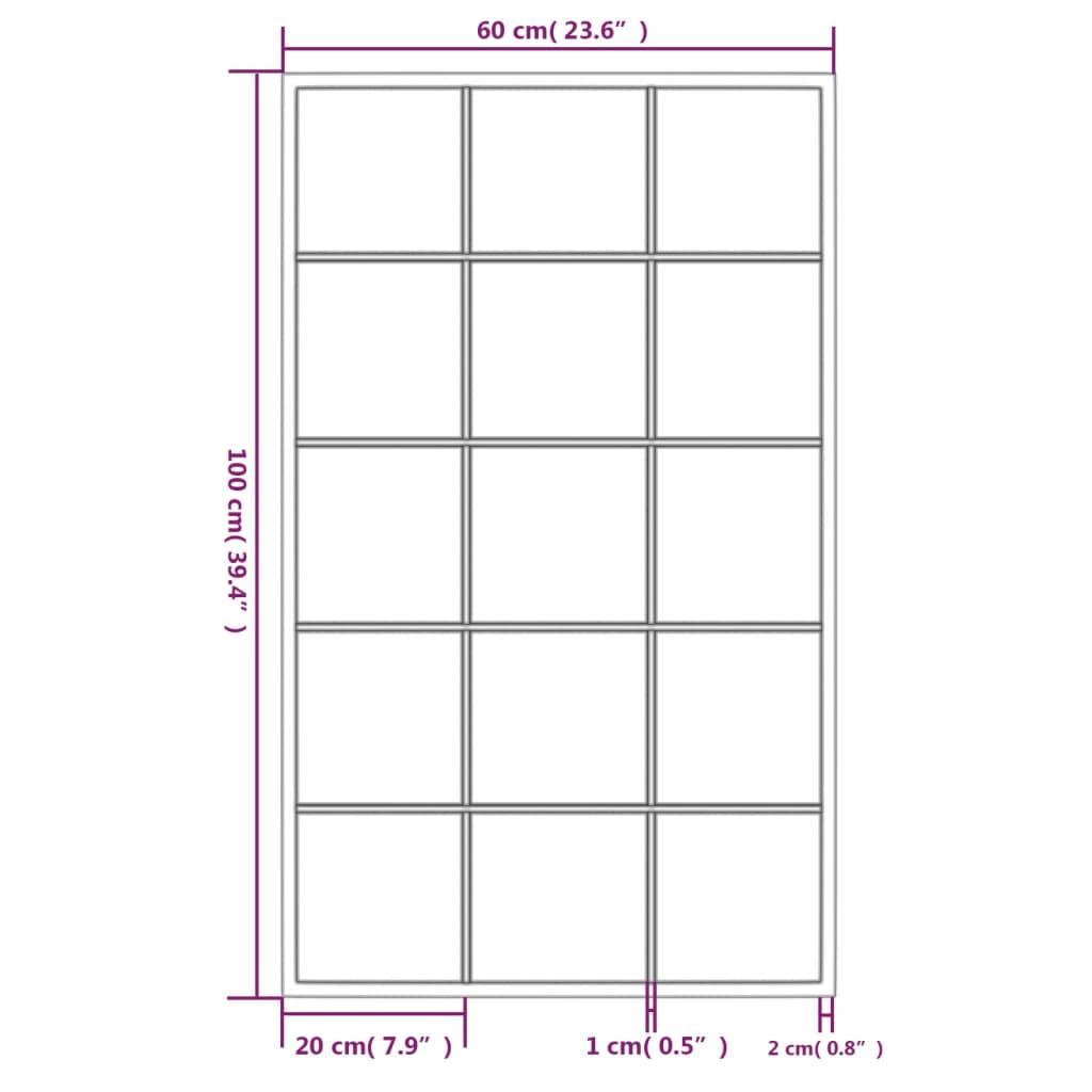 Espejo de pared metal negro 100x60 cm