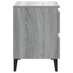Mesita de noche con patas de metal gris Sonoma 40x35x50 cm