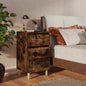 Bedside table solid oak smoked wood legs 40x35x69 cm