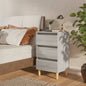Mesita de noche con patas de madera maciza blanca 40x35x69 cm