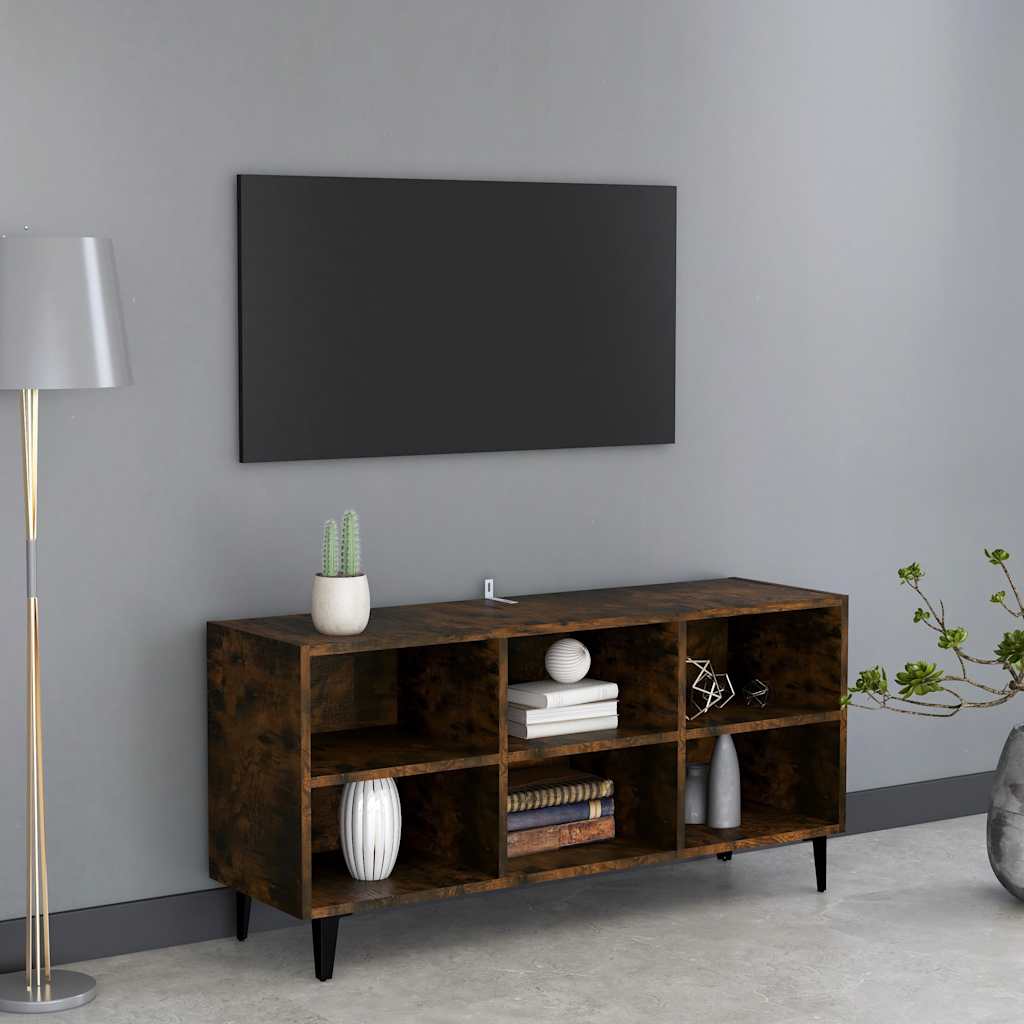 Móvel de TV com pés de metal cinzento Sonoma 103,5x30x50 cm