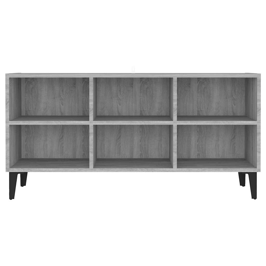 Mueble de TV con patas de metal gris Sonoma 103,5x30x50 cm