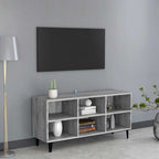 Mueble de TV con patas de metal gris Sonoma 103,5x30x50 cm