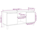 Mesita de noche patas madera maciza roble ahumado 103,5x35x50cm