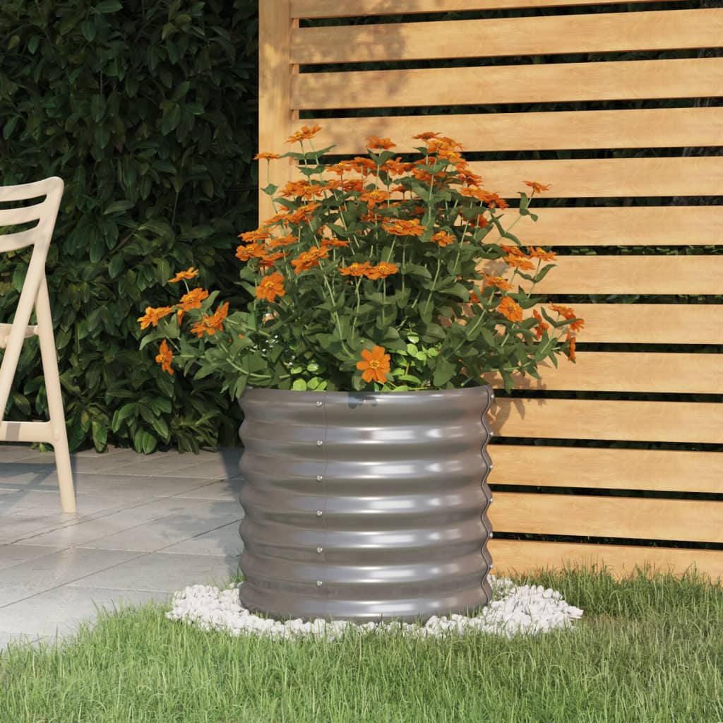 Jardinera acero galvanizado antracita 40x40x36 cm