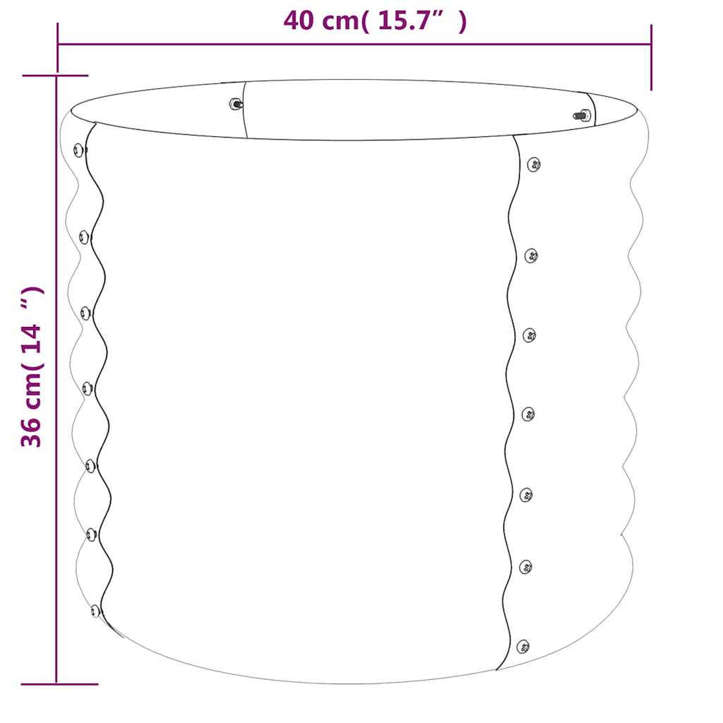 Jardinera acero galvanizado antracita 40x40x36 cm