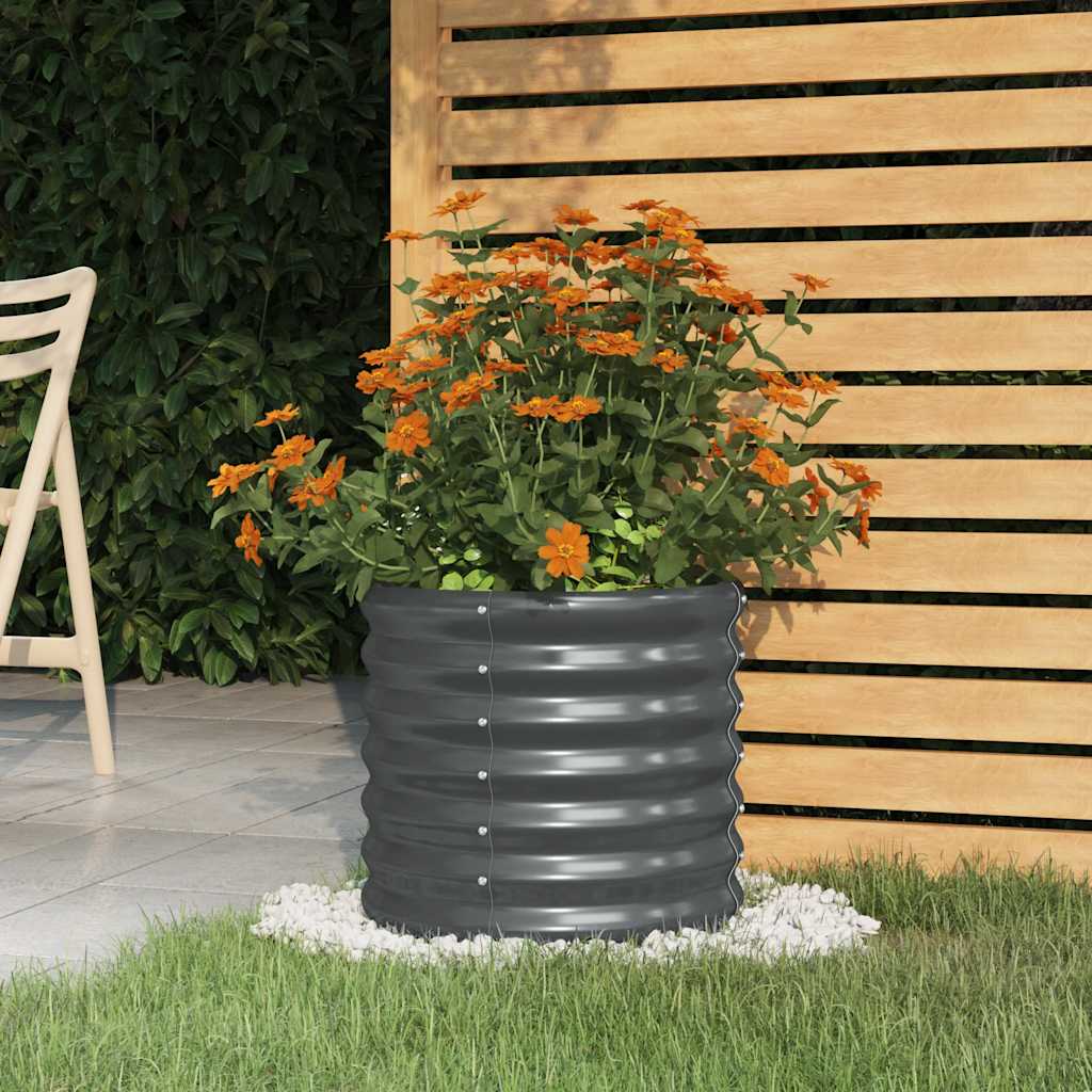 Jardinera acero galvanizado antracita 40x40x36 cm